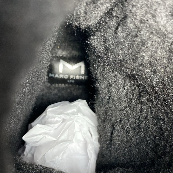 Marc Fisher Vina Black Shearling-Lined Leather Boots - Picture 8 of 9